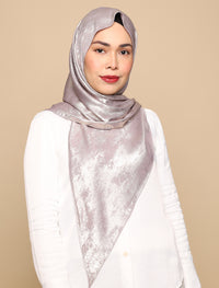 Brushed Metallic Satin Tri Scarf - Lilac
