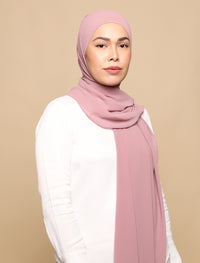 Lux Square Chiffon Shawl - Mauve