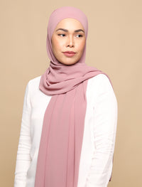 Lux Square Chiffon Shawl - Mauve