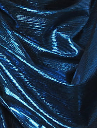 Pleated Metallic Turban - Peacock Blue