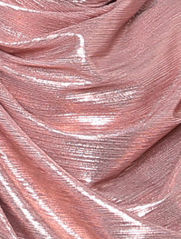 Pleated Metallic Turban - Ballet Pink