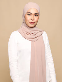 Lux Square Chiffon Shawl - Mushroom
