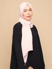 Chiffon Pleats Curve Shawl - Peach