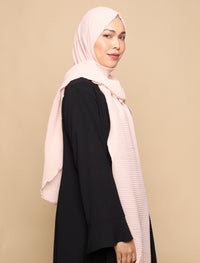 Chiffon Pleats Curve Shawl - Peach