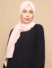 Chiffon Pleats Curve Shawl - Peach