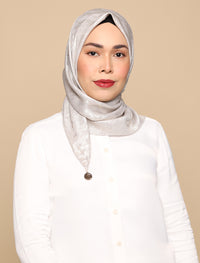 Brushed Metallic Satin Tri Scarf - Pearl
