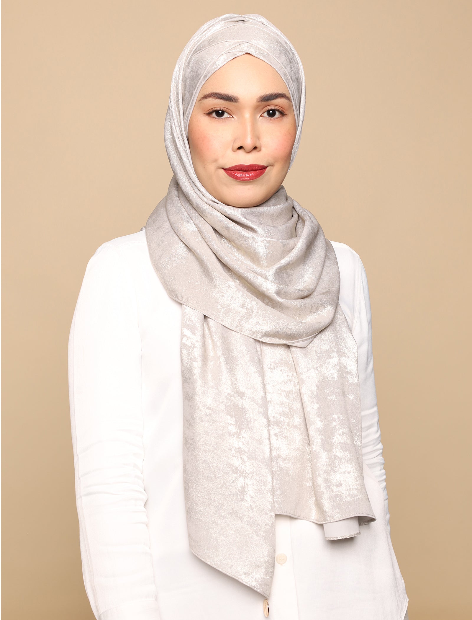 Lux Turban Brushed Metallic Satin - Pearl