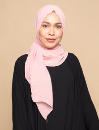 Chiffon Pleats Curve Shawl - Blush