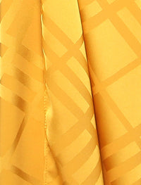 Plaid Silky Satin Tri Scarf - Sunshine Gold