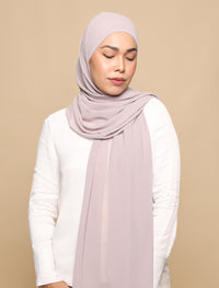 Lux Square Chiffon Shawl - Silver Ash