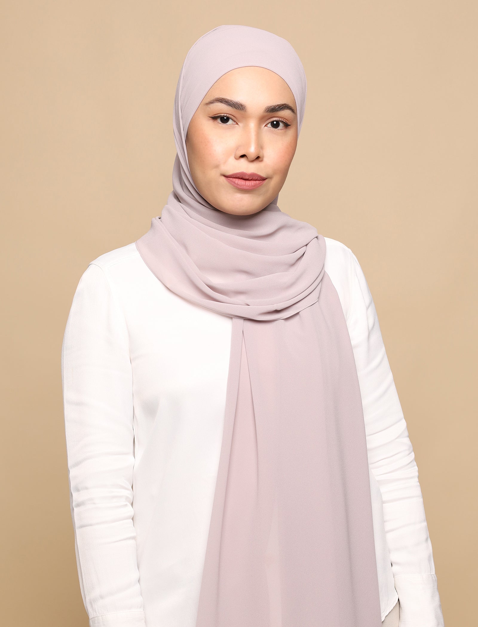 Lux Square Chiffon Shawl - Silver Ash