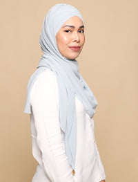 Lux Turban Chiffon Shawl - Silver Grey