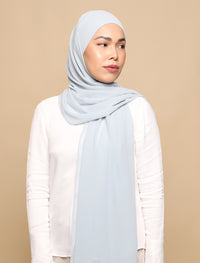 Lux Square Chiffon Shawl - Silver Grey