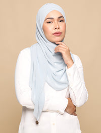 Lux Turban Chiffon Shawl - Silver Grey