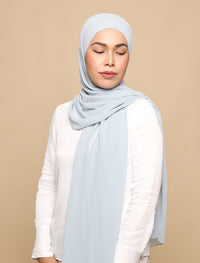 Lux Square Chiffon Shawl - Silver Grey