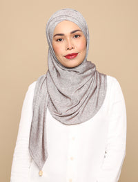 Lux Turban Metallic Jersey - Heather Silvery Nude