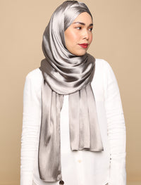 Lux Turban Crushed Satin Silk - Smoke Grey