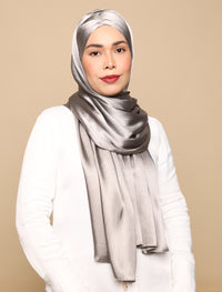 Lux Turban Crushed Satin Silk - Smoke Grey
