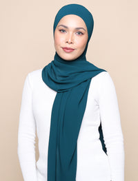 Lux Square Chiffon Shawl - Dark Teal