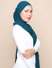 Lux Square Chiffon Shawl - Dark Teal
