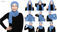 Lux Square Chiffon Shawl - Navy
