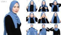 Lux Square Chiffon Shawl - Navy