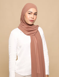 Lux Square Chiffon Shawl - Tan