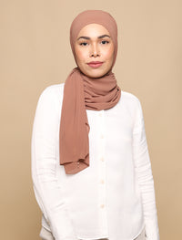 Lux Square Chiffon Shawl - Tan