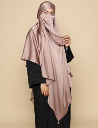 Khimar Matte Satin Silk - Tan