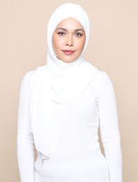 Lux Turban Chiffon Shawl - White