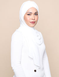 Lux Turban Chiffon Shawl - White