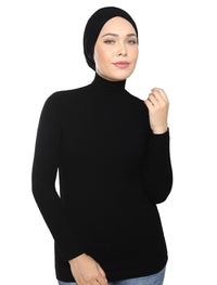 Turtleneck Basic Top - Black
