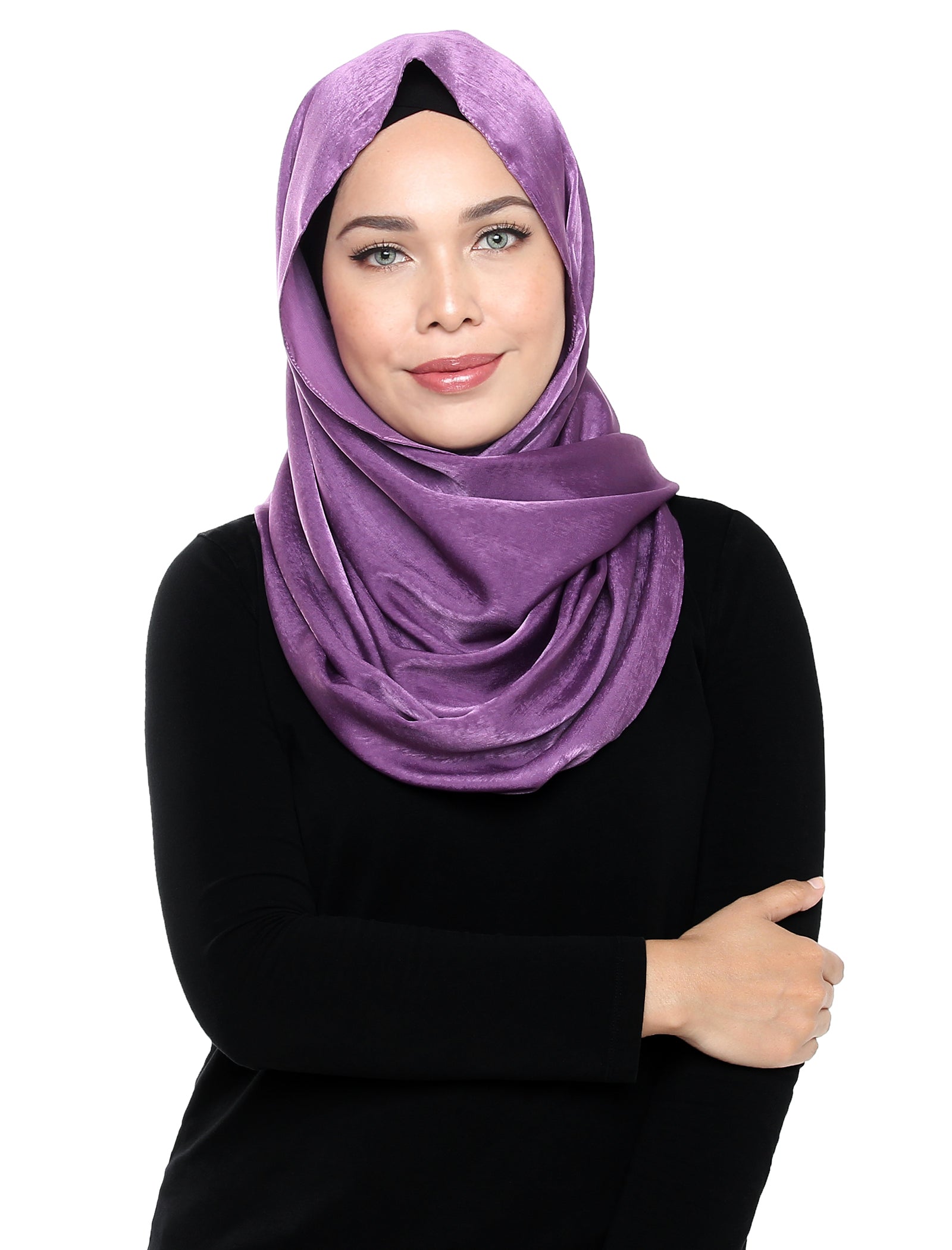 Velvet Satin Snood - Grape