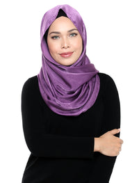 Velvet Satin Snood - Grape