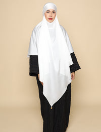 Khimar Matte Satin Silk - White