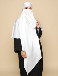 Khimar Matte Satin Silk - White